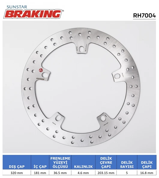 BMW YUVARLAK ÖN FREN DİSKİ BMW R NINE T URBAN GS 1200cc ÖN İKİ TAKIM KULLANIR 2016-2021 ürün görseli