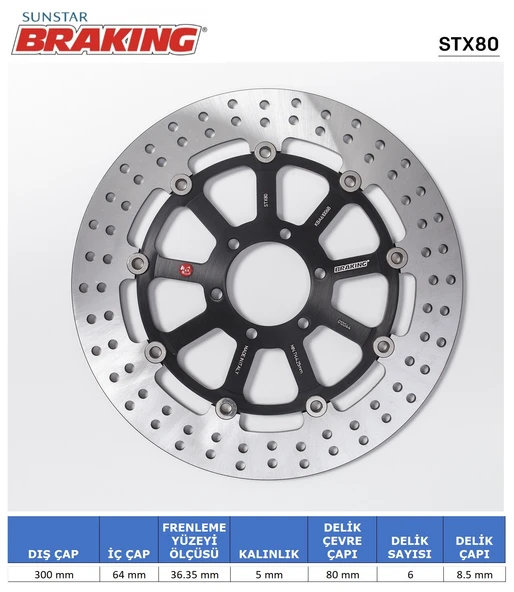 DUCATI YUVARLAK ÖN FREN DİSKİ DUCATI MONSTER 695cc ÖN İKİ TAKIM KULLANIR 2006-2008 ürün görseli