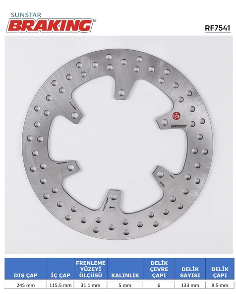 YAMAHA XT 660 R X XTZ TENERE YUVARLAK ARKA FREN DİSKİ 660cc 2004-2009 ürün görseli