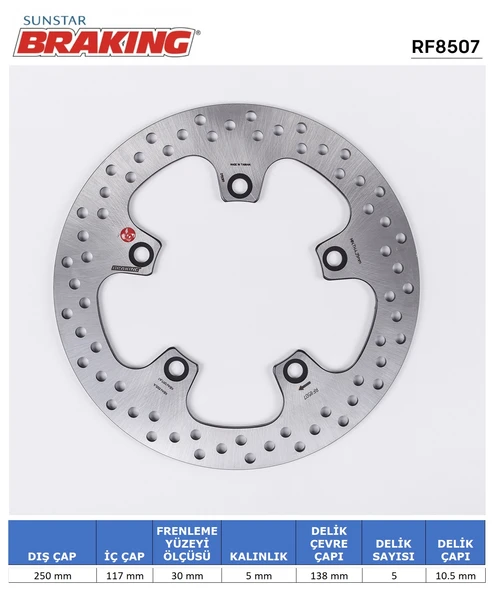 SUZUKI BURGMAN 650 YUVARLAK ARKA FREN DİSKİ 2004-2019 ürün görseli