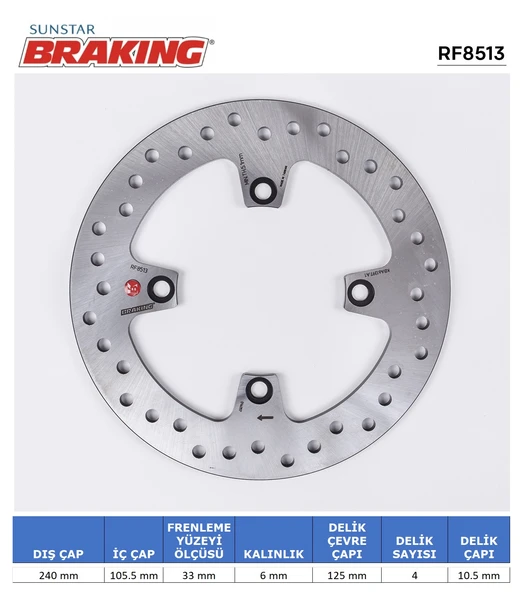 HONDA SWT 600 YUVARLAK ARKA FREN DİSKİ HONDA SW-T ABS 600cc ARKA 2011-2013 ürün görseli