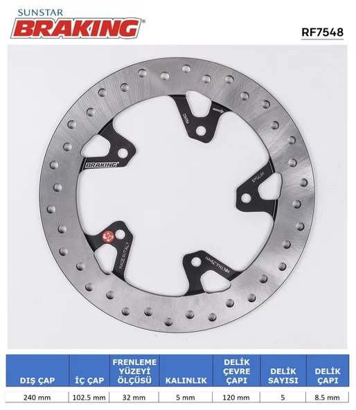 APRILIA CAPONORD 1200 PIAGGIO BEVERLY 300 YUVARLAK ARKA FREN DİSKİ 300cc ARKA 2011-2015 ürün görseli