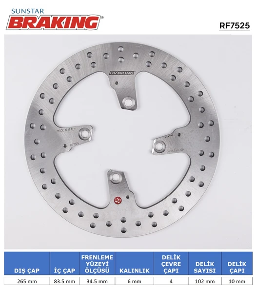 DUCATI YUVARLAK ARKA FREN DİSKİ DUCATI X DIAVEL 1260cc 2016-2020 ürün görseli