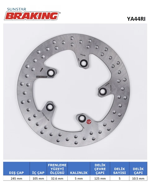 YAMAHA FZ6 MT-03 FZ1 FAZER ARKA YUVARLAK FREN DİSKİ 660cc ARKA 2006-2012 ürün görseli
