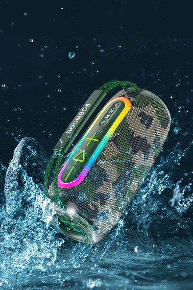 Torima BOOMBOX680 Yeşil Kamuflaj IPX6 Kablosuz 30W Bluetooth Hoparlör Speaker - Resim 2