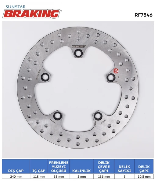 HONDA NC 700-750 BMW G 310 R GS YUVARLAK ARKA FREN DİSKİ 2014-2025 ürün görseli