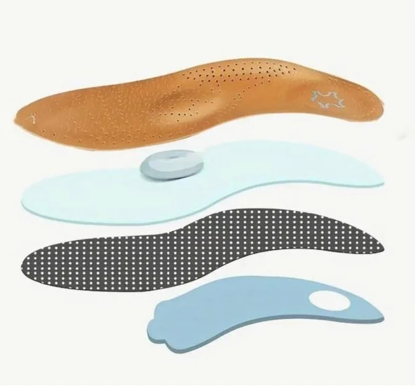 İçe Basma ,Düz Ve Çukur Tabanlar İçin Hakiki Deri Ortopedik Tabanlık- Naturel - 4