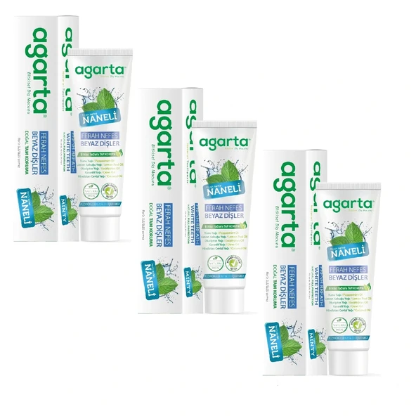 Florürsüz Doğal Naneli Diş Macunu 100 ml/130 Gr 3Adet