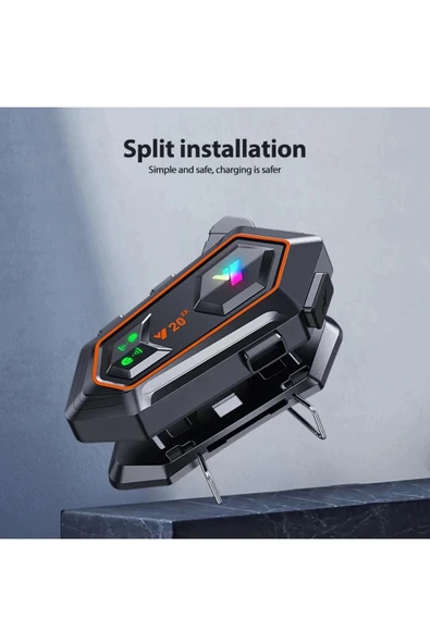 CEYLAN ADAM Y20 2x 1000m Telsiz Mesafeli 2 Kişi Bağlantılı Bluetooth Kask Kulaklık Fenerli İntercom - Resim 4