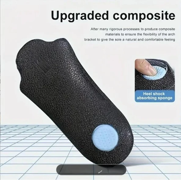 İçe Basma ,Düz Ve Çukur Tabanlar İçin Hakiki Deri Ortopedik Tabanlık- Naturel - 5