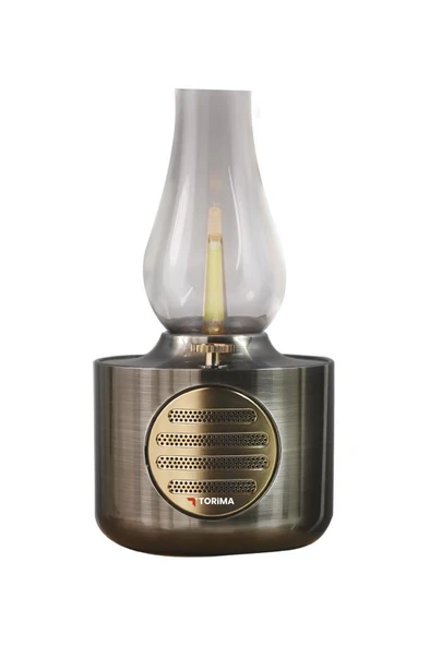 Torima D53 Nikel Vintage Gaz Lambası Taşınabilir Bluetooth Speaker Ayarlanabilir Işıklı USB Şarjlı - 4