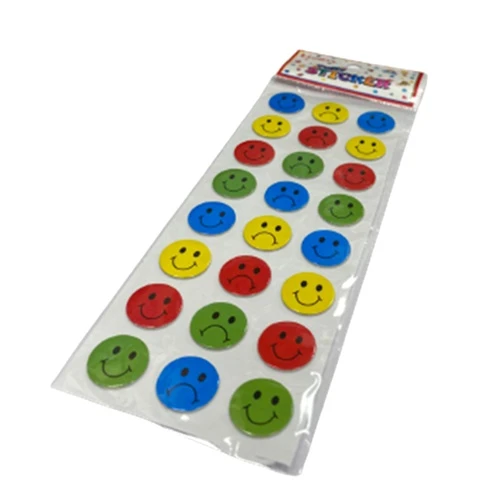 Ticon Sticker Gülen Yüz Renkli - 6 adet