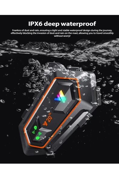 CEYLAN ADAM Y20 2x 1000m Telsiz Mesafeli 2 Kişi Bağlantılı Bluetooth Kask Kulaklık Fenerli İntercom - Resim 3