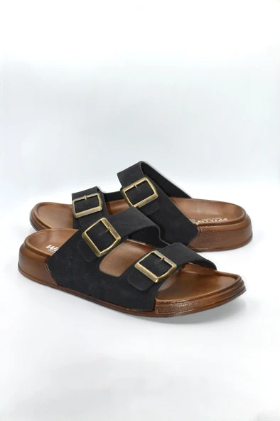 Erkek Siyah Çift Bantlı Anatomik Günlük Terlik - 5