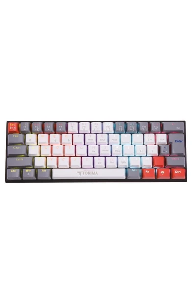 Torima TK-11 Beyaz Mekanik Kablosuz Blue Switch Rgb Işıklı Gaming Sarjlı Q Klavye - Resim 2