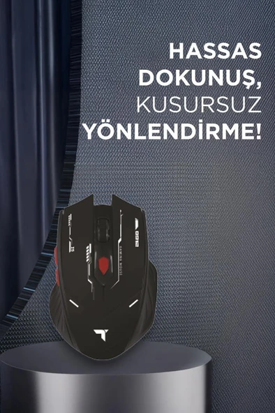 Torima TM-20 Siyah Çift Modlu Kablosuz Oyuncu Mouse Fare - Resim 3