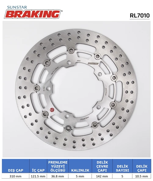 SUZUKI YUVARLAK ÖN FREN DİSKİ SUZUKI GSX FA 1250cc ÖN İKİ TAKIM KULLANIR 2010-2016 ürün görseli