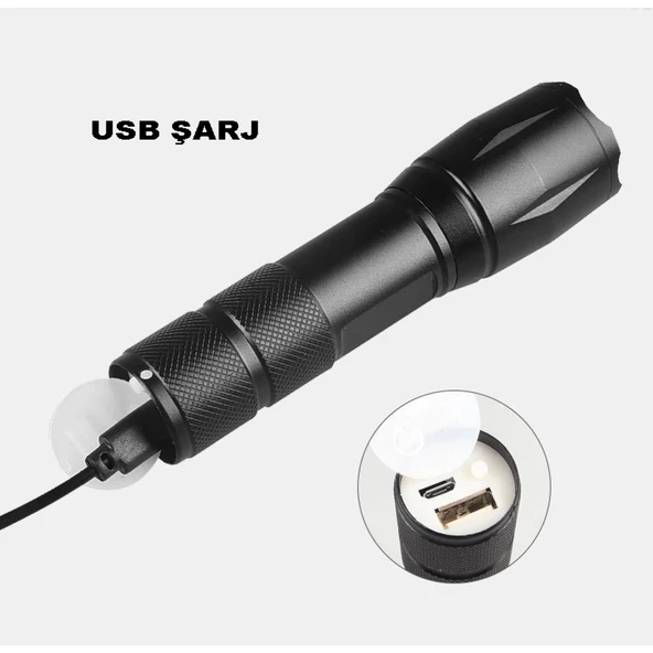 Powerbank Özellikli Uzun Menzilli El Feneri  Wt-039 - 4