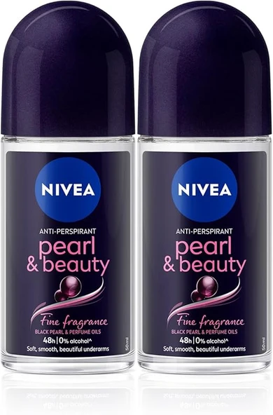 NIVEA Kadın Roll On Deodorant Pearl&Beauty Fine Fragrance,48 Saat Anti-perspirant Koruma 50ml x2 Adet ürün görseli