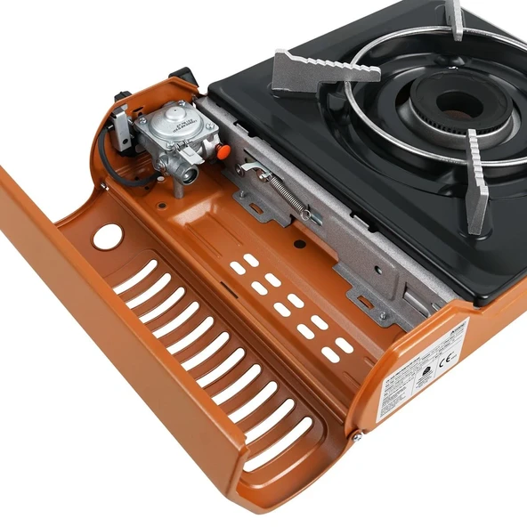 Orcamp Tekli Portatif Ocak Gaz Stop Emniyetli Turuncu - 4