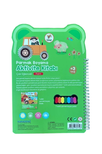 Parmak Boyama Aktivite Kitabı Farm 50 Sayfa Yıkanabilir Mürekkepli - 3