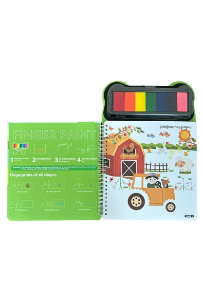 Parmak Boyama Aktivite Kitabı Farm 50 Sayfa Yıkanabilir Mürekkepli - 2