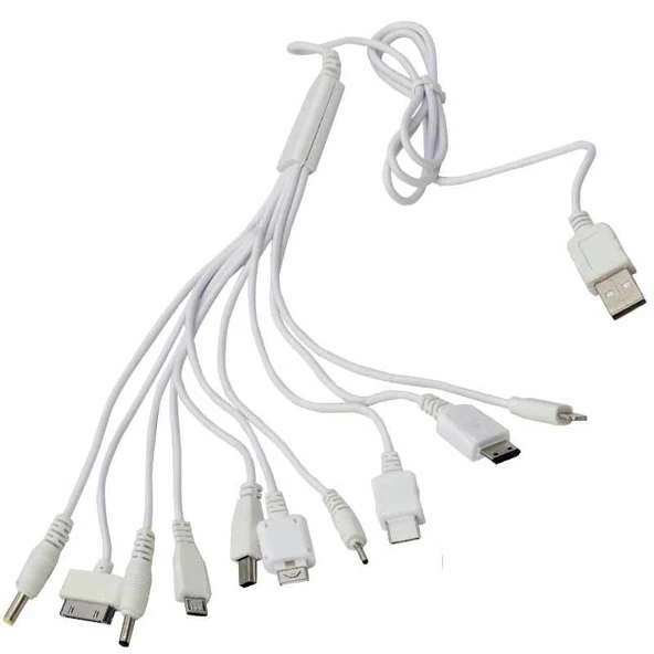 Çoklu Ahtapot Şarj 10  in 1 Hızlı Şarj Aleti 5V 2.1A Nokia ince uç kalın uç Samsung ince uç mototola V3 ipod iphone 4