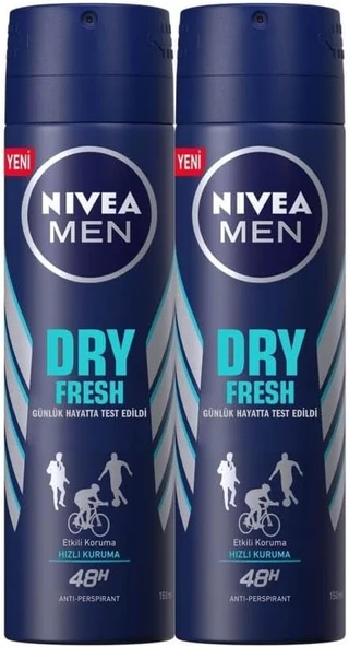 Nivea Dry Fresh Erkek Sprey Deodorant 150Ml 2'Li Avantaj Paketi ürün görseli