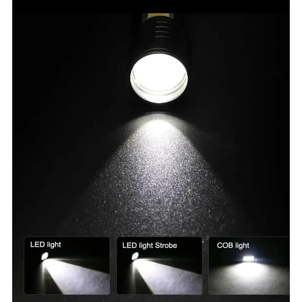 Wuben Wb-017 Zoomlu Şarjlı Cob Led Güçlü El Feneri - 6