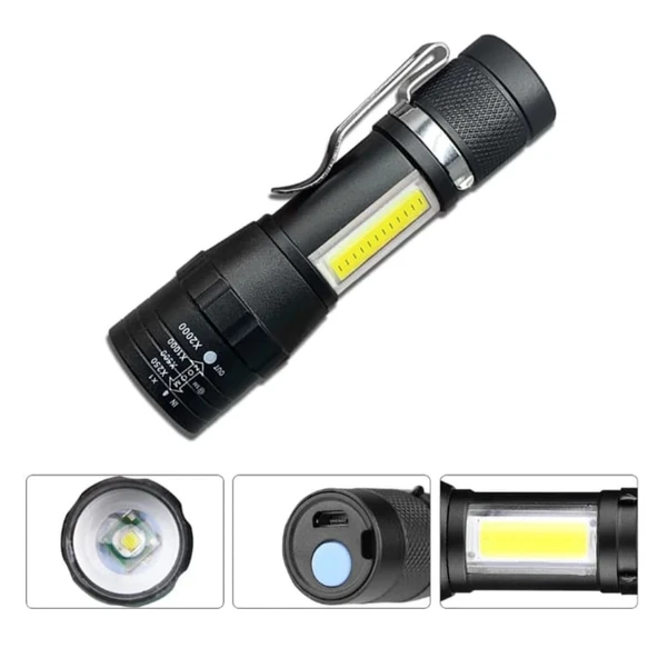 Wuben Wb-017 Zoomlu Şarjlı Cob Led Güçlü El Feneri - 3