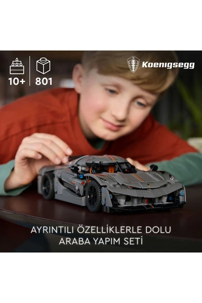 ® Technic Koenigsegg Jesko Absolut Gri Hiper Araba 42173 - 10+ Oyuncak Model Yapım Seti (801 Pr) - 6