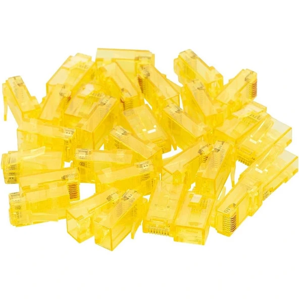 RJ45 RJ45 CAT6 8P/8C SARI SOKET (100LÜ PAKET) (5047) - Resim 2