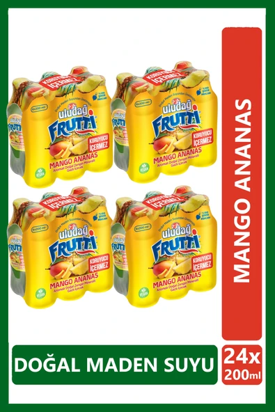 Uludağ Frutti Mango Ananas Aromalı Maden Suyu 200 ml x 24 Adet - 1
