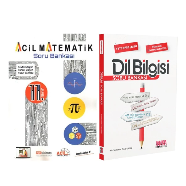 Acil Yayınları 11. Sınıf Acil Matematik ve AKM Dil Bilgisi Soru Bankası Seti 2 Kitap ürün görseli 1