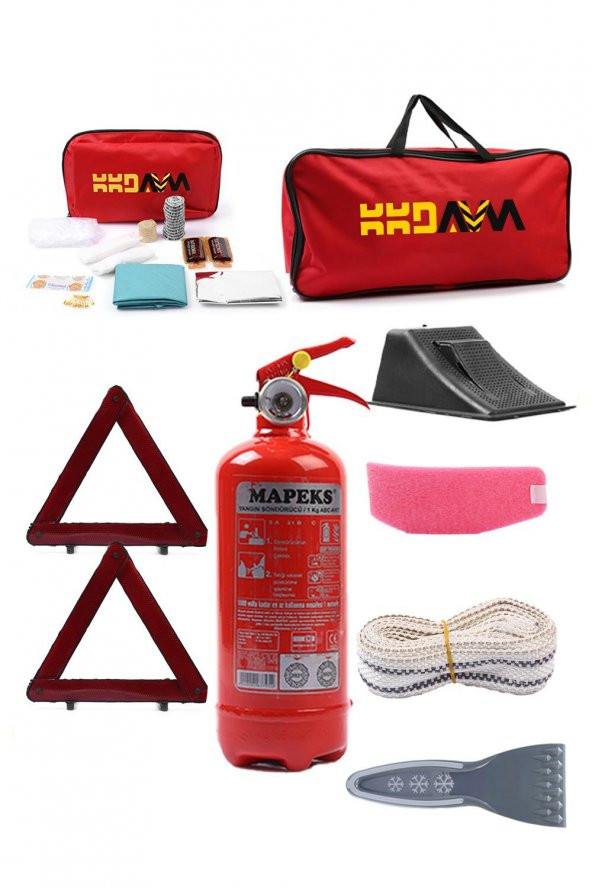 Kkdavm Dikdörtgen Trafik ve İlk Yardım Seti Çantası Ekonomik