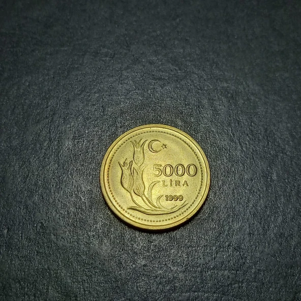 Escoines 39963688983332245f 1999 Pirinç 5000 Lira Çil/Proof Para - Resim 4