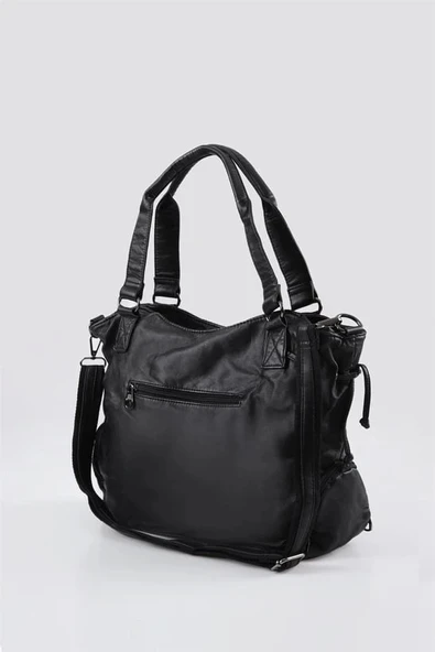 Giwer Siyah Cilt Omuz Çantası - Resim 3