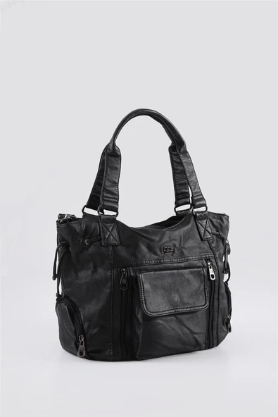 Giwer Siyah Cilt Omuz Çantası - Resim 2