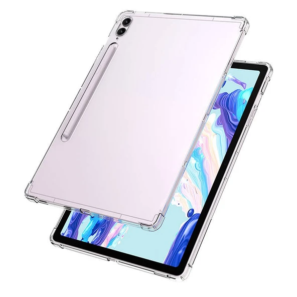 Samsung Galaxy Tab S10 Ultra Kılıf Nitro Anti Shock Darbe Emici Köşe Korumalı Şeffaf Silikon Kapak - Resim 5