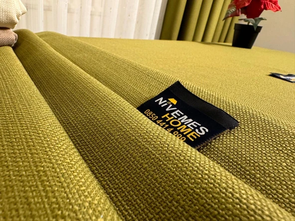 NİVEMESHOME KETEN TREND MASA ÖRTÜSÜ YEŞİL APM - 2