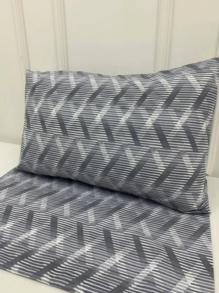 NİVEMESHOME MOR ÇİZGİLİ DESEN 2 Lİ YASTIK KILIFI KAPAKLI 50X70 - 2