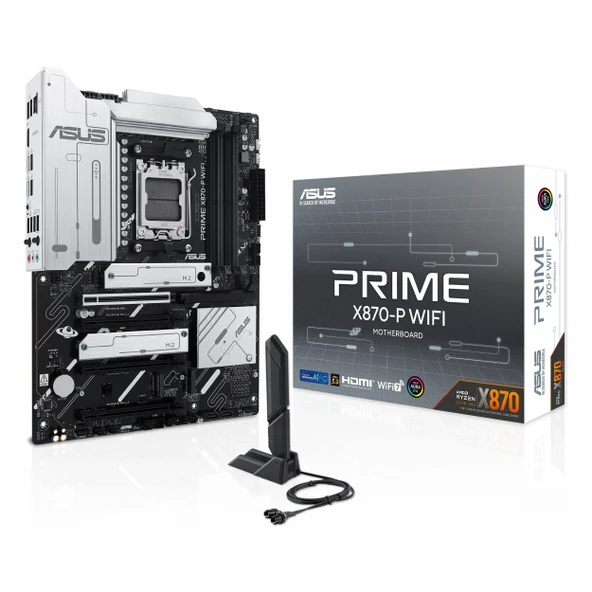 Asus Prime X870-P WiFi DDR5 (8000MHz)OC M.2 HDMI/USB-C PCIe 5.0 AM5 ATX Anakart ürün görseli 1