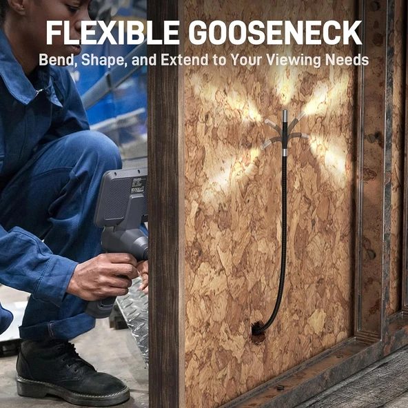 Teslong 360 Işıklı 4 Yönlü Eklemli Boroskop, 5 Inc - 6.5mm Çap - 1.5m Kablo - 6