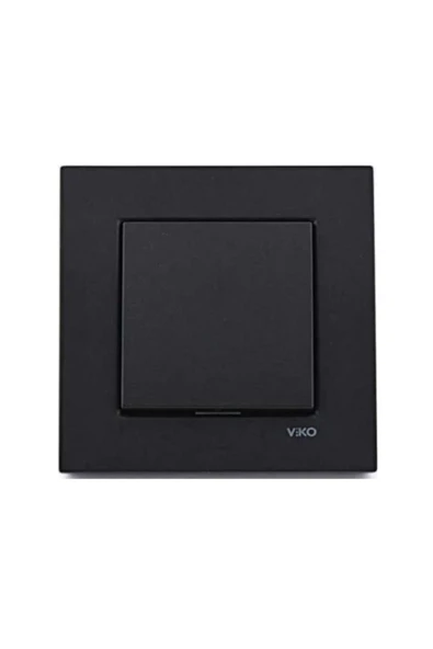 Viko Novella Anahtar Siyah (Çerçeve Dahil) ürün görseli 1