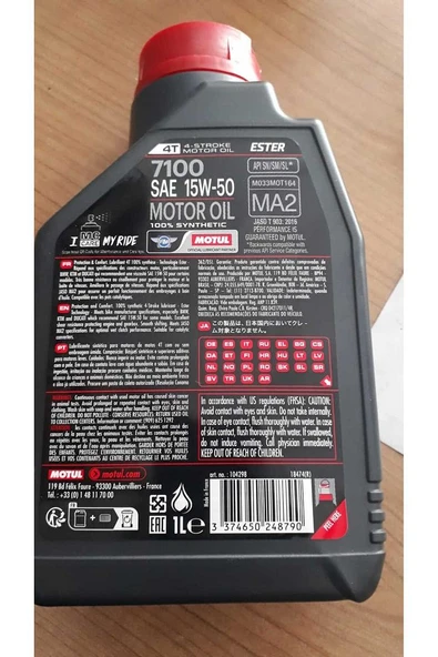 7100 15w-50 4t 1litre Üretim Tarihi 21,04,2023 - 2