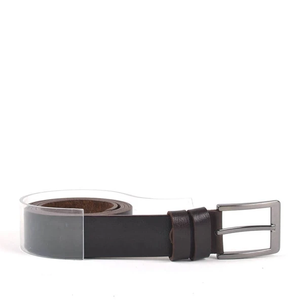 Kahve Hakiki Deri 4 cm Klasik Erkek Kemer - Resim 2