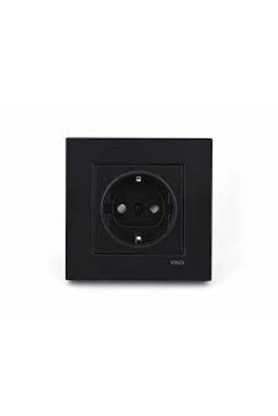 Viko Novella Serisi Siyah Topraklı Priz Çerçeve Dahil Novella Siyah Çocuk Korumalı ürün görseli 1