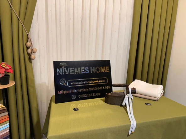 NİVEMESHOME KETEN TREND MASA ÖRTÜSÜ YEŞİL APM ürün görseli