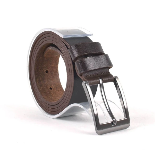 Kahve Hakiki Deri 4 cm Klasik Erkek Kemer ürün görseli