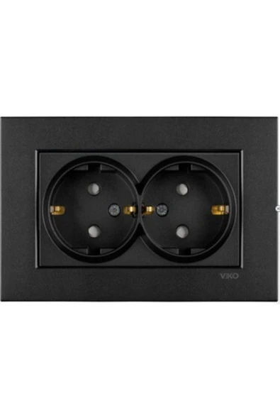 Viko Novella SİYAH Ikili Topraklı Priz Çocuk Korumalı ürün görseli 1